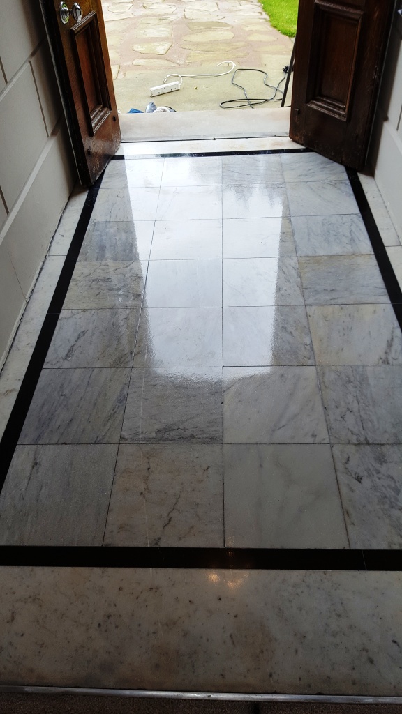 Marble Tiled Enterance Congleton After Cleaning