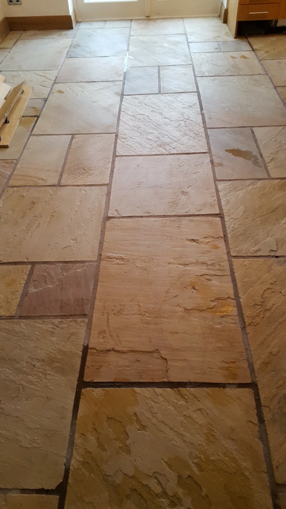 Sandstone Kitchen Floor After Cleaning Bramhall