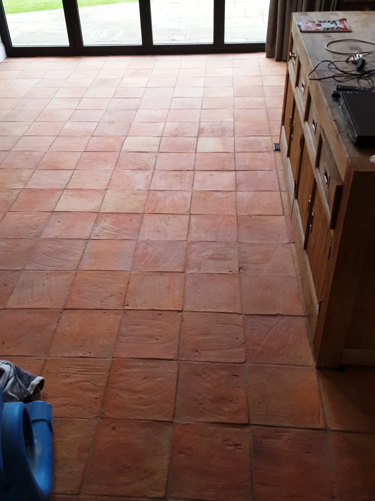 Spanish Terracotta Floor Tiles After Cleaning Alderley Edge