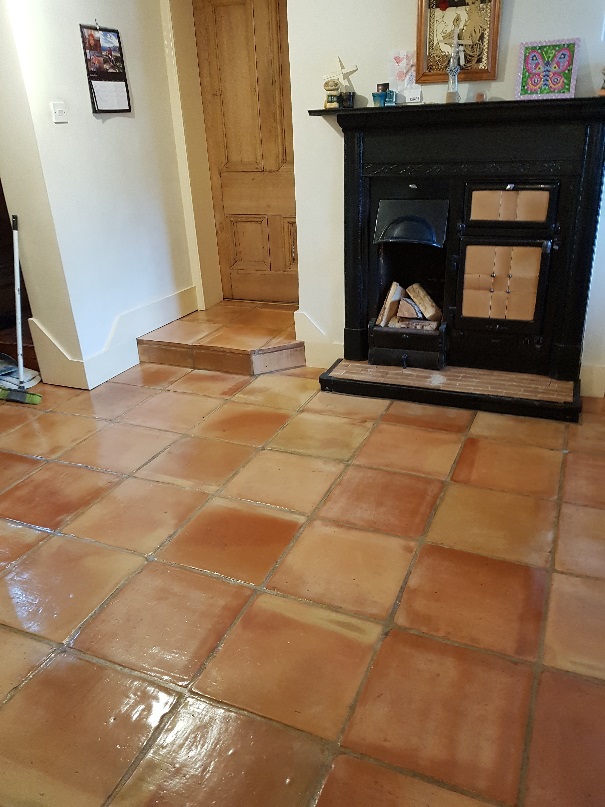 Terracotta Tiled Floor After Cleaning Knutsford