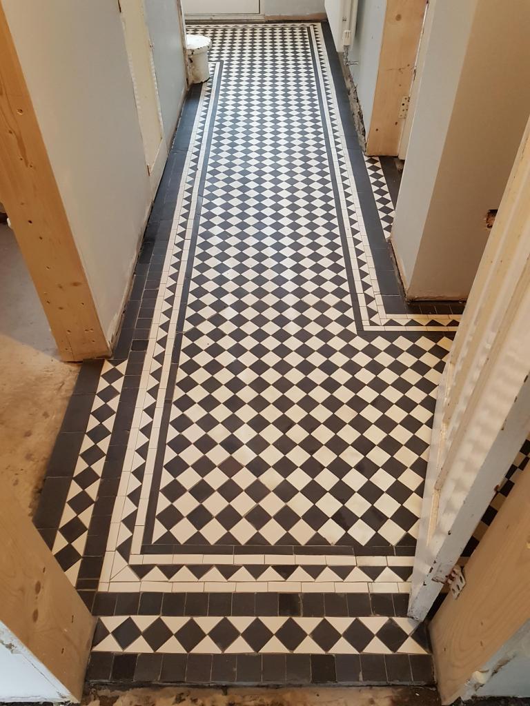 Black White Victorian Hallway Floor After Cleaning Hale Barns