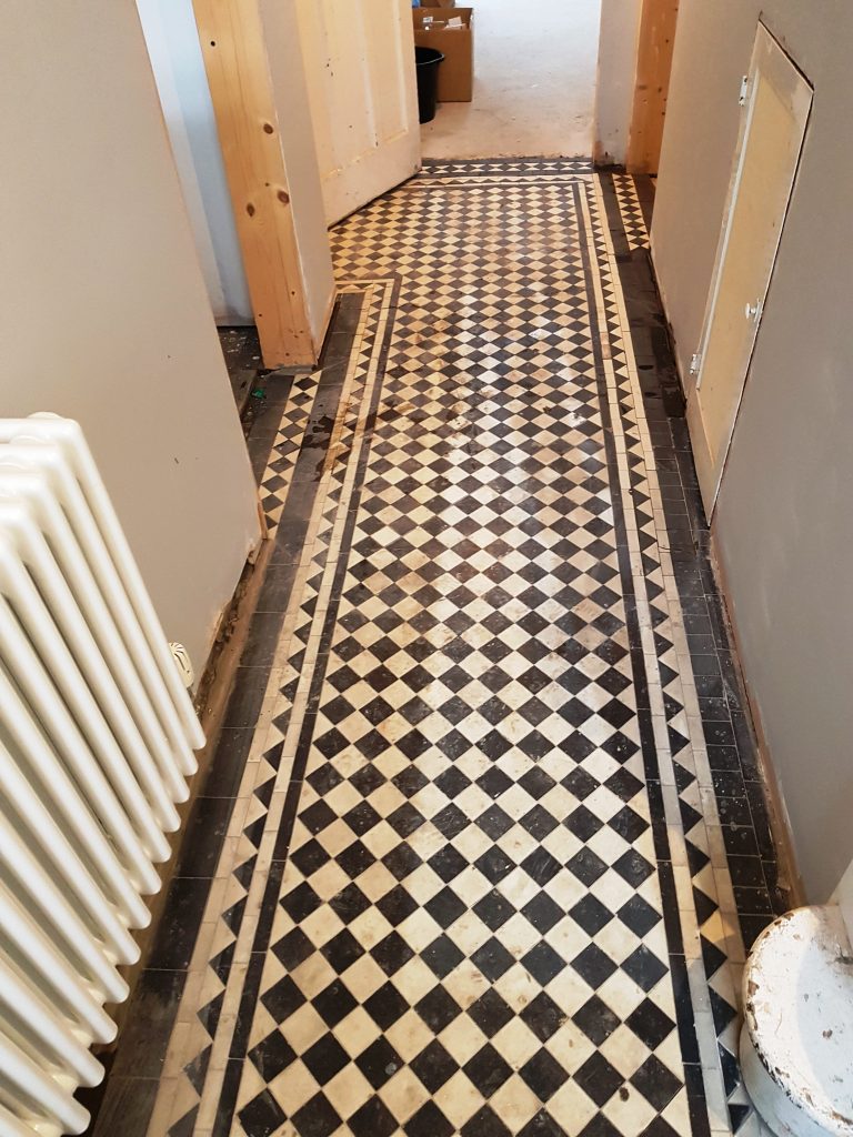 Black White Victorian Hallway Floor Before Cleaning Hale Barns