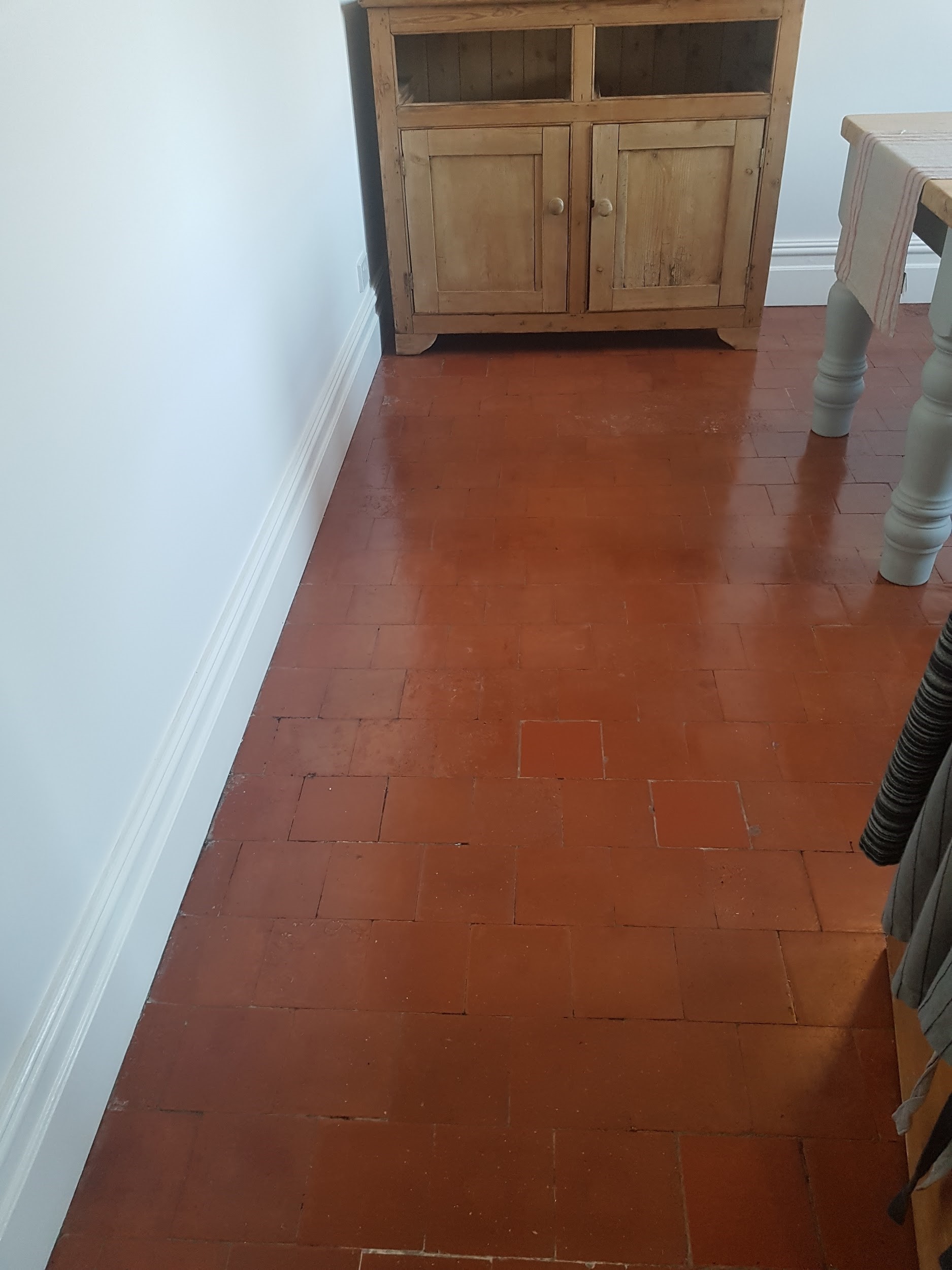 Quarry Tiled Kitchen Floor After Cleaning Goostrey