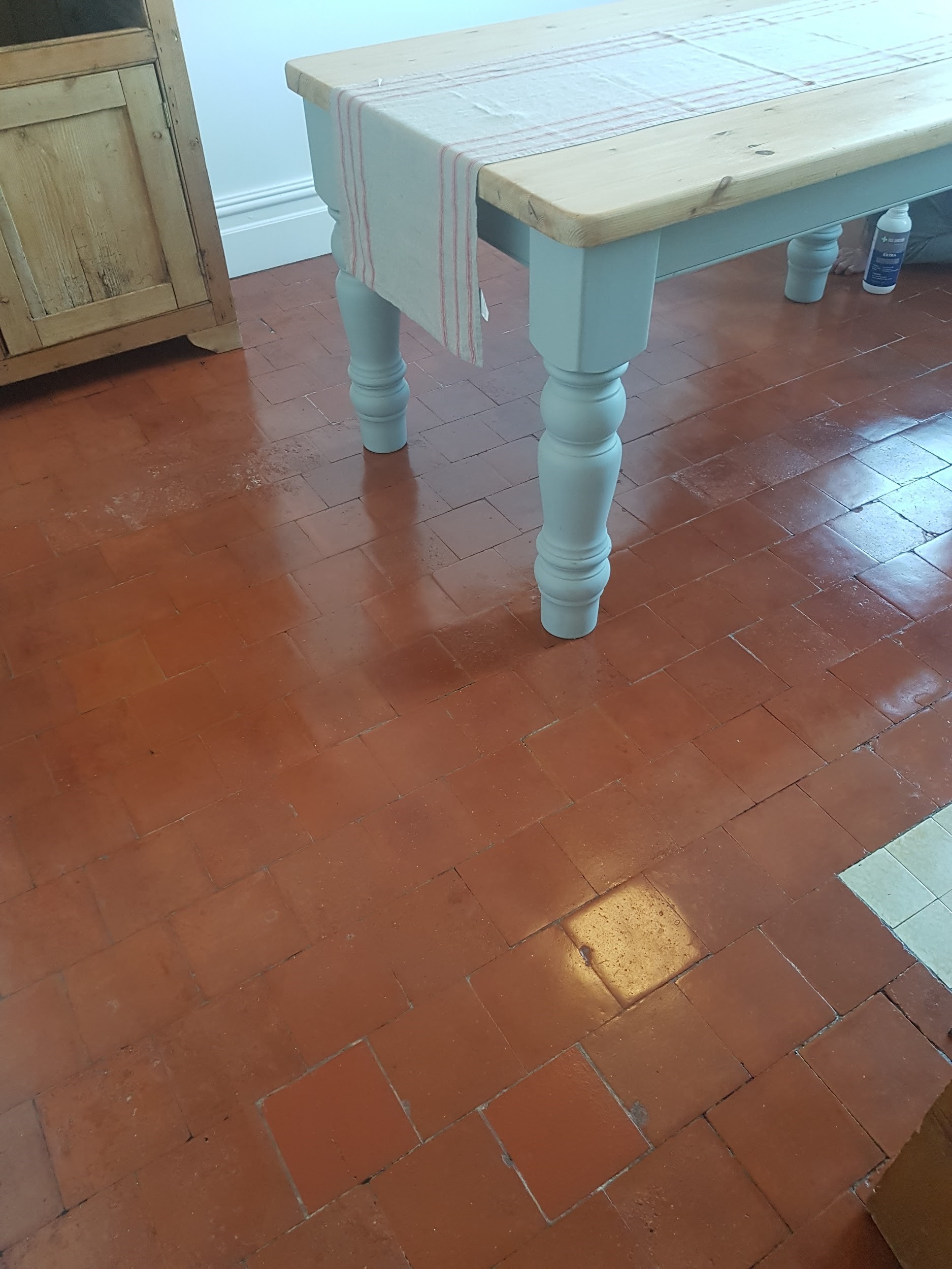 Quarry Tiled Kitchen Floor After Cleaning Goostrey