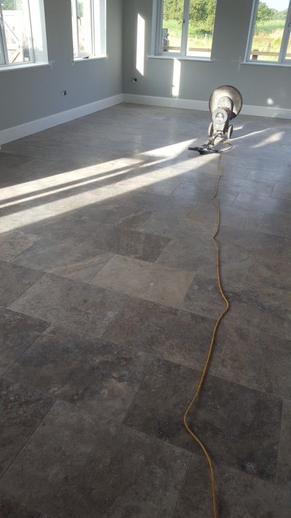 Polished Travertine Floor Before Cleaning Eaton