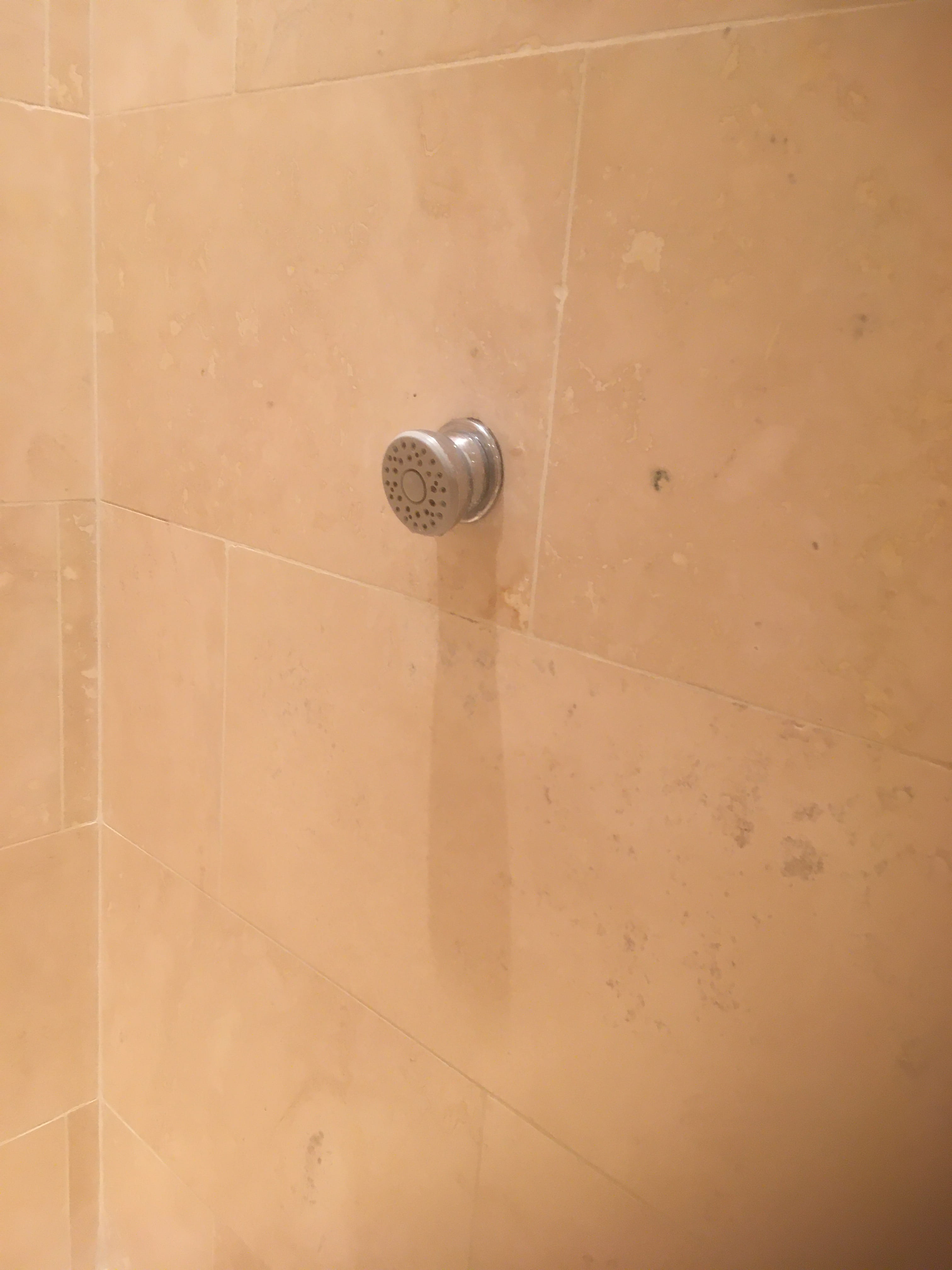 20 Year Old Travertine Shower Cubicle After Renovation Hale Barns