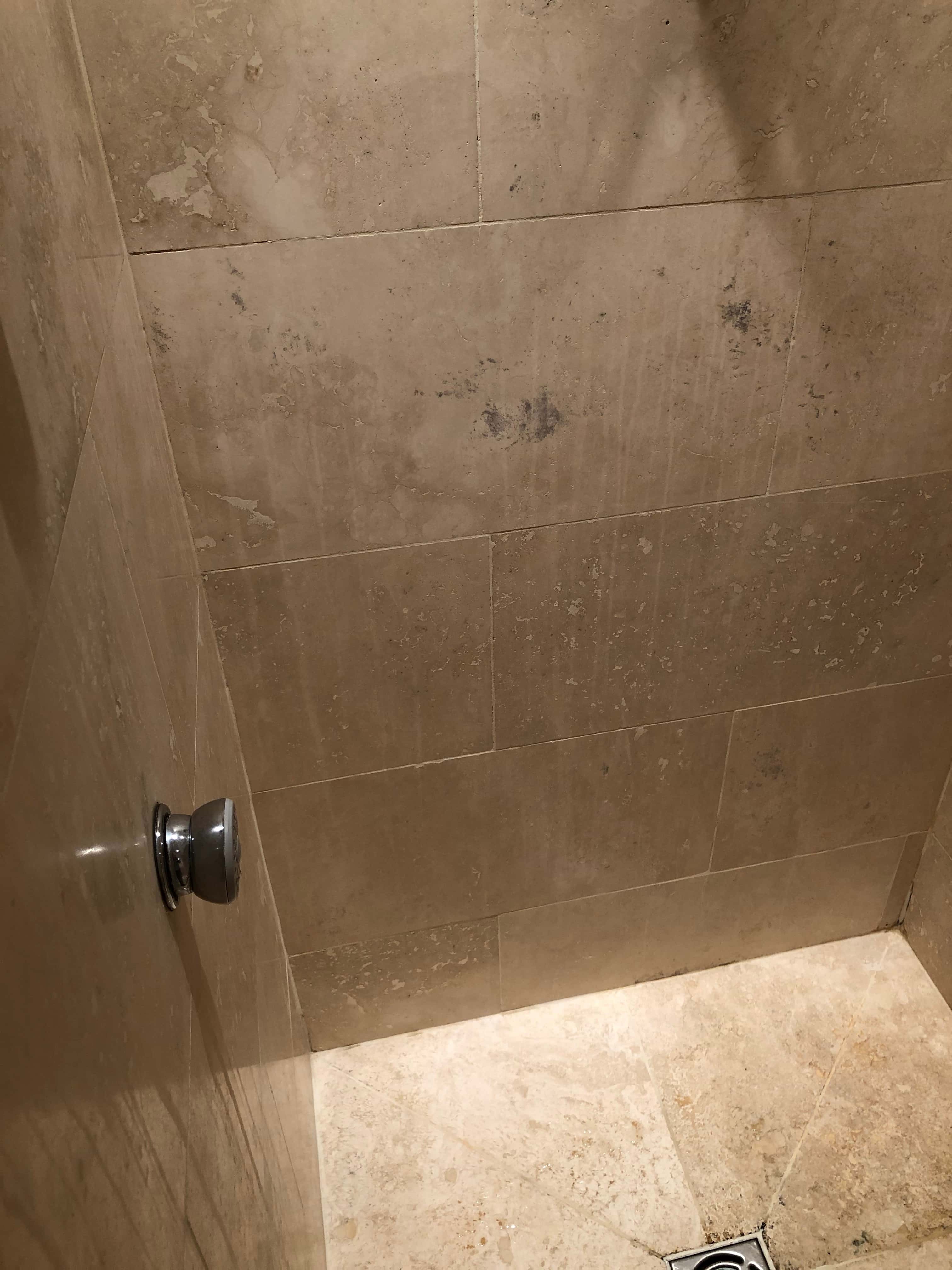 20 Year Old Travertine Shower Cubicle Before Renovation Hale Barns